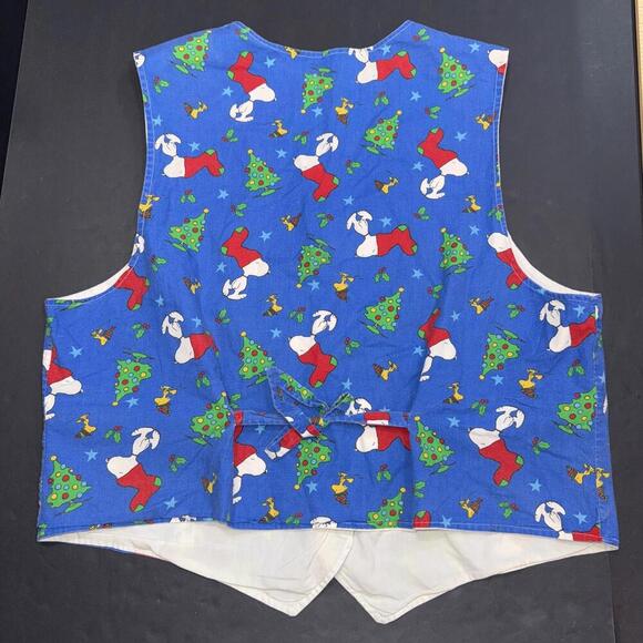 Snoopy Woodstock Handmade Christmas Tree Holly 4 Button Vest - Picture 10 of 10